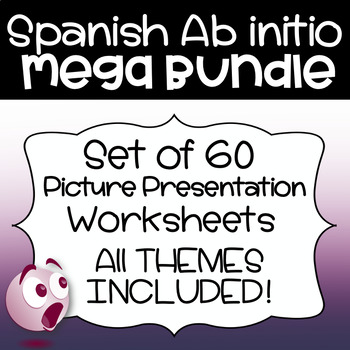 Preview of Spanish Ab Initio IO Photo Presentation Practice BUNDLE ☆ Includes ALL Themes!