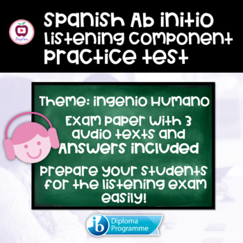 Preview of Spanish Ab Initio Practice Listening Exam 1 ☆ Audios + Answers + Scripts