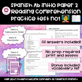 Spanish Ab Initio Practice Reading Exam 1 ☆ Texts + Questi