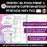 Spanish Ab Initio Practice Reading Exam 2 ☆ Texts + Questi