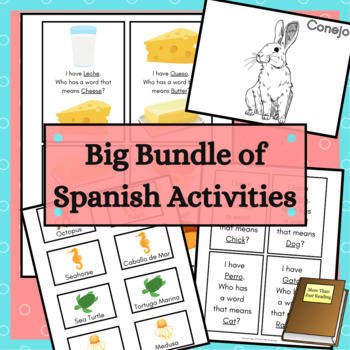 Preview of Spanish Activities Bundle to Teach Spanish Vocabulary with Games and More