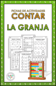 Preview of Spanish Activities Count Farm Barn Actividades Contar Granja Animales 0 a 10