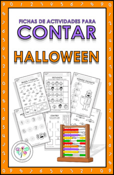 Preview of Spanish Activities Count Halloween Actividades Contar Números 0 a 10
