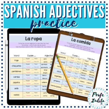 Preview of Spanish Adjective Agreement | Digital & Printable Practice