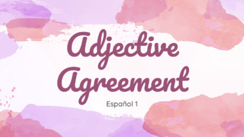 Preview of Spanish Adjective Agreement Guided Notes