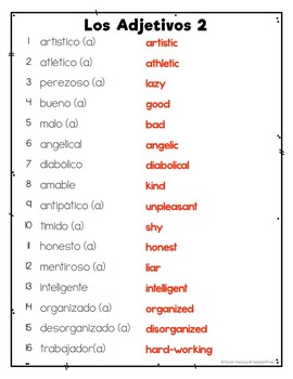 Spanish Adjectives 2 Vocabulary Posters & Flashcards with Real Photos