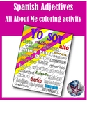 Spanish Adjectives Coloring Activity - All about me