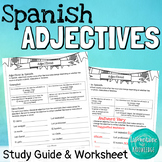 Spanish Adjectives and Describing Words Study Guide and Pr