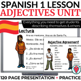 Spanish Adjectives Unit - Complete Lesson Plan for Spanish 1