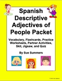 Spanish Adjectives and Ser Bundle of 5 Worksheets by Sue Summers