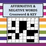 Spanish Affirmative & Negative Words Crossword & KEY