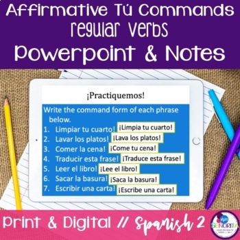 Preview of Spanish Affirmative Tú Commands Powerpoint - Regular Verbs - los mandatos