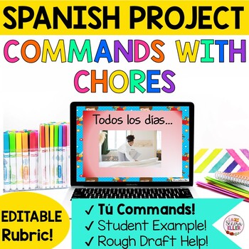 Preview of Spanish Affirmative Tú Commands with Chores Project | Mandatos con Quehaceres