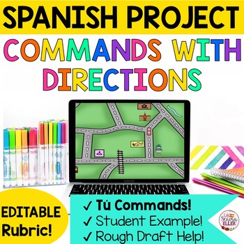 Preview of Spanish Affirmative Tú Commands with Directions and Driving Project
