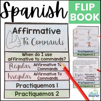 Preview of Spanish Affirmative Tú Commands Interactive Flip Book