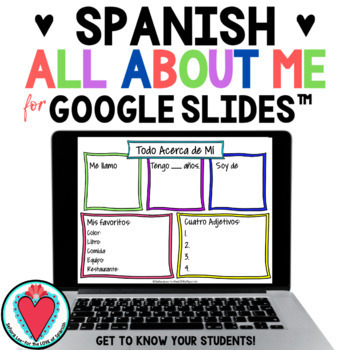 Preview of Spanish All About Me - Beginning Spanish - Todo Acerca de Mi - Google Slides
