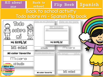 Preview of Spanish - All About Me flipbook - Back to school - Activity - Español