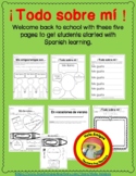 Spanish - All about me! - Back to school activities