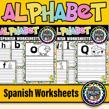 Preview of Spanish Alphabet A-Z Letter uppercase & lowercas|Dinosaur Themed Alphabet Bundle