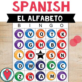 Preview of Spanish Alphabet Bingo Loteria Game - Spanish Alfabeto Pronunciation Activity