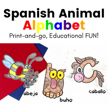 Preview of Spanish Alphabet:  Animal Crafts |Capital and Lower Case A-Z