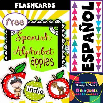 Preview of Spanish Alphabet Apple Cards FREEBIE
