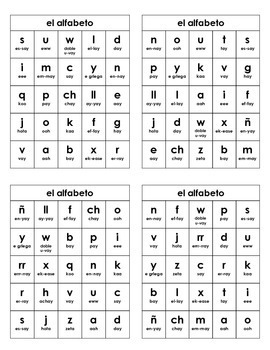 board printable alphabet games Alphabet Spanish  by Teachers  Life Language Bingo Real