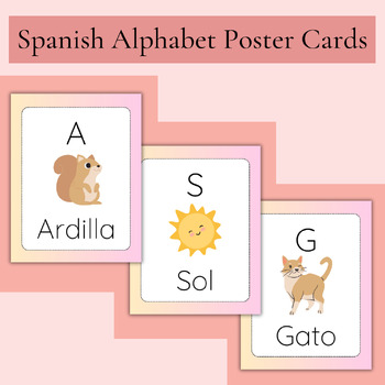 Preview of Spanish Alphabet Card Poster - Tarjetas del Alfabeto Español