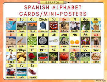 Preview of Spanish Alphabet Cards/Mini-Posters
