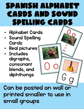 Preview of Spanish Alphabet Cards and Sound Spelling Cards