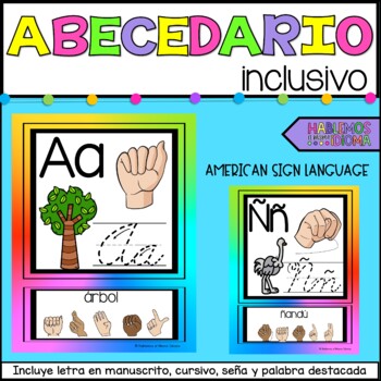 ABC Alphabet & Spanish Alfabeto Poster Set 2 Pack Lam... Español Abecedario