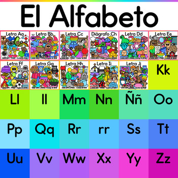 Preview of Spanish Alphabet Clipart - Growing Bundle