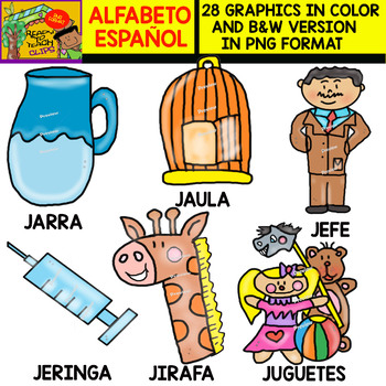 Spanish Alphabet Clipart Set - Letter J - 28 Items by Ready to Teach Clips