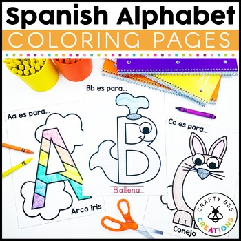 Preview of Spanish Alphabet Coloring Pages | Letter Recognition | Back to School Activities