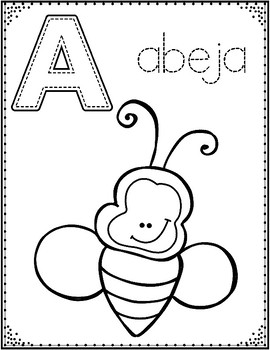 Spanish Alphabet Coloring Pages: Letter of the Week Coloring Posters