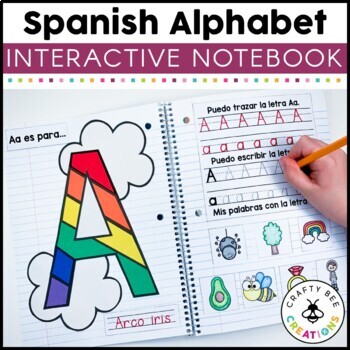Preview of Spanish Alphabet Crafts | Interactive Notebook | Letter Tracing | Sounds Phonics
