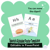 Spanish Alphabet Editable Posters | Alphabet Clipart | Spa