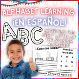 ¡El Alfabeto! Spanish Alphabet Learning Printable Activity Sheets
