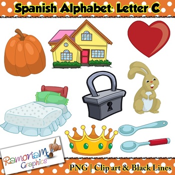 Spanish Alphabet Letter C Clip Art By Ramonam Graphics Tpt