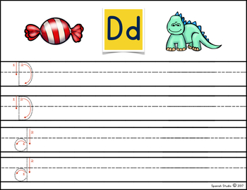 Spanish Alphabet Worksheets Letter D by Spanish Studio | TpT