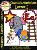 Spanish Alphabet Letter E - Clip Art / Alfabeto letra E (School Designhcf)