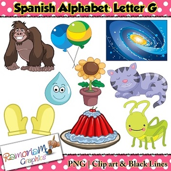 Spanish Alphabet Letter G Clip art by RamonaM Graphics | TPT