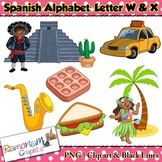 Spanish Alphabet Letter W & X Clip art