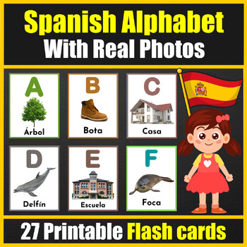 Spanish Alphabet Letters Flash Cards with Real Photos ( el alfabeto in ...