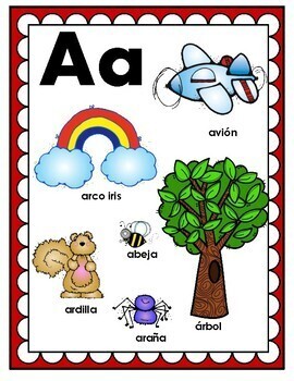 Spanish Alphabet Posters Set 1 by Mrs G Dual Language | TpT