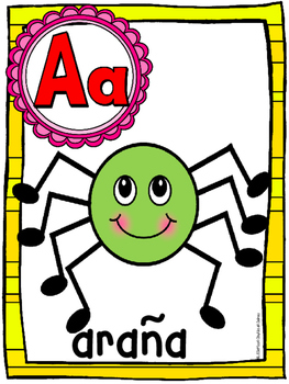 Spanish Alphabet Posters by Little Miss 4 point 0 | TpT