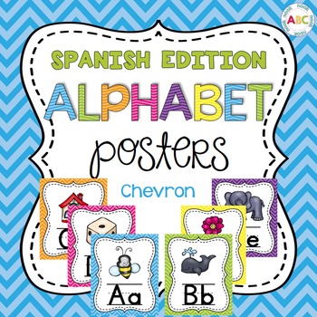 Spanish Alphabet Posters - Chevron by ABC Nook | TpT