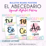 Spanish Alphabet  Posters | Cursive Spanish ABC wall Decor