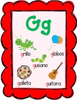 Dual Language Spanish Alphabet Posters: Gomez and Gomez style. | TpT