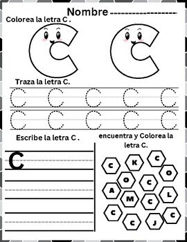 Spanish Alphabet Practice worksheet | Alfabeto Abecedario Hojas de Trabajo